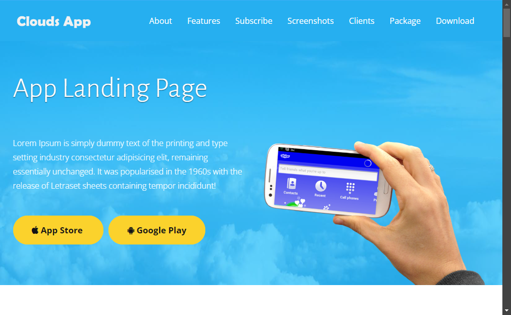 Preview clouds-html5-multipurpose-landing-page-template
