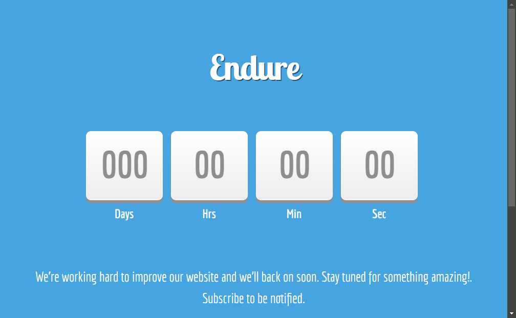 Preview endure-html5-responsive-coming-soon-template