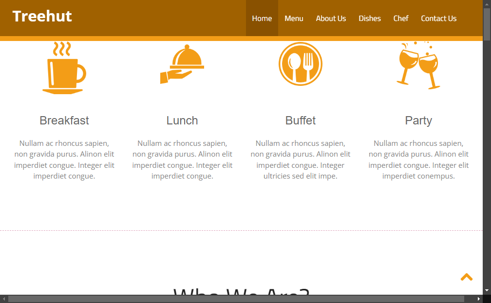 Preview free-bootstrap-template-restaurant-website-treehut