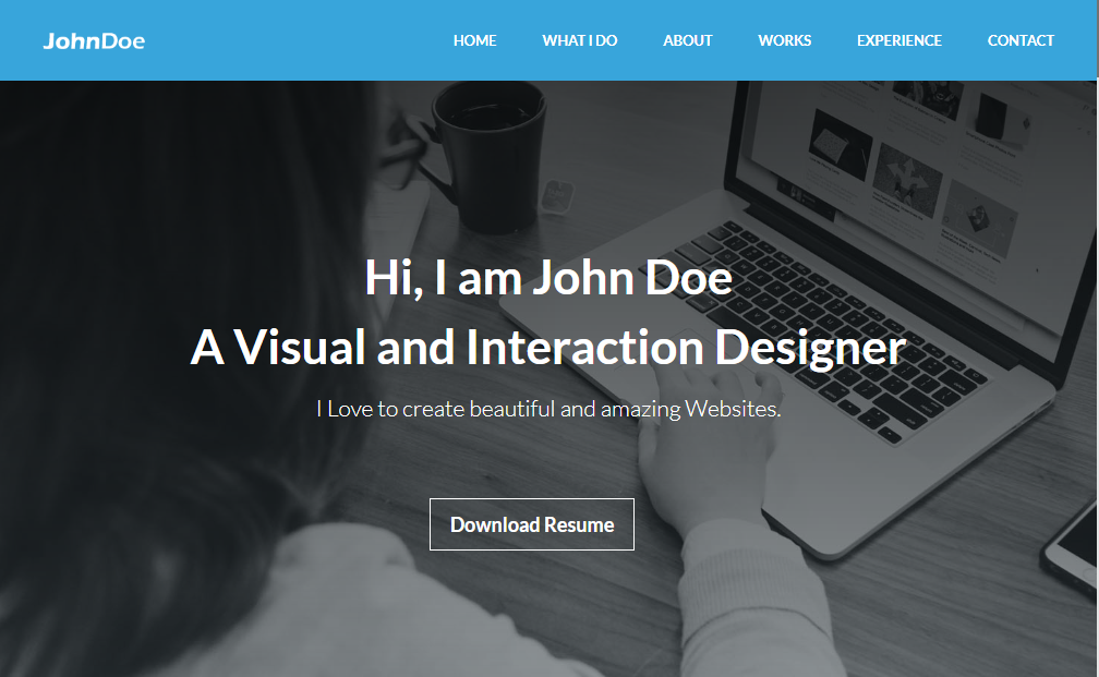 Preview johndoe-portfolio-resume-bootstrap-template