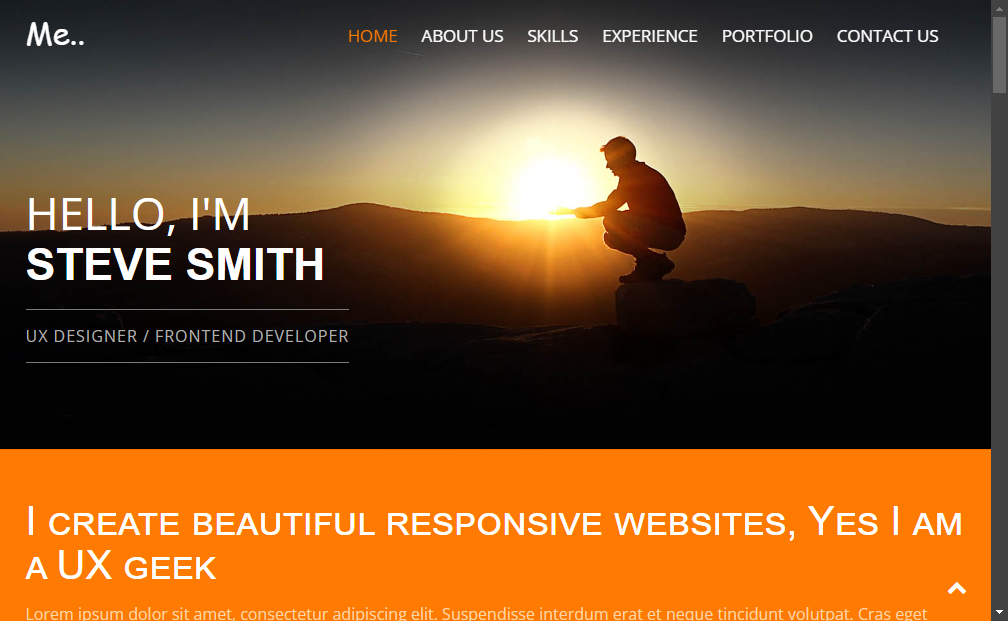 Preview me-resume-personal-portfolio-responsive-template