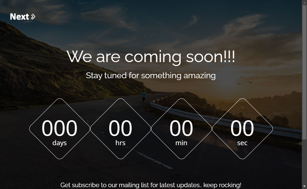 Preview next-responsive-coming-soon-bootstrap-template