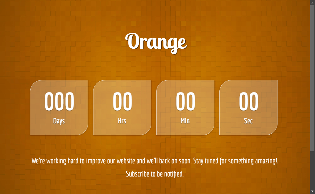 Preview orange-coming-soon-html-responsive-template
