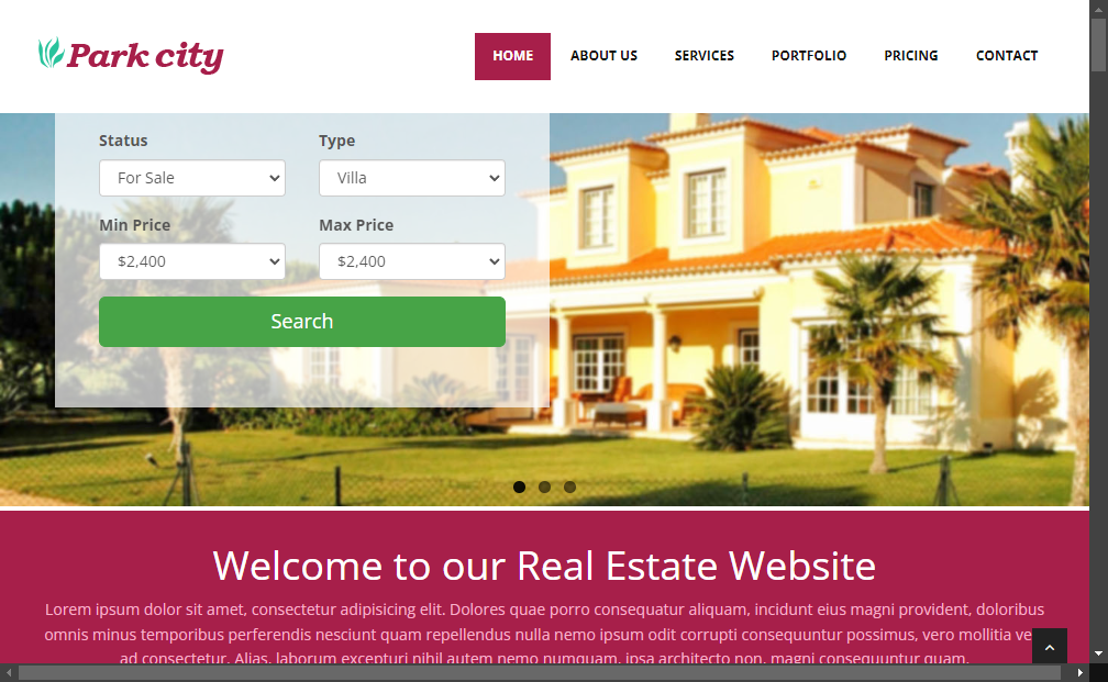 Preview park-city-bootstrap-html-real-estate-responsive-template