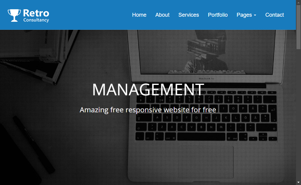 Preview retro-free-consulting-responsive-html5-website-template
