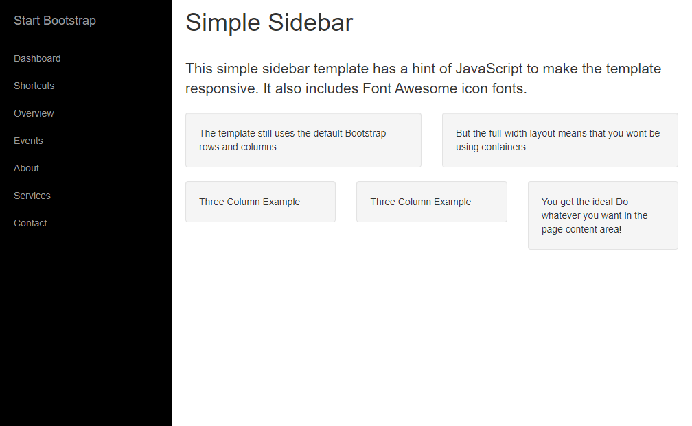 Preview simple-sidebar