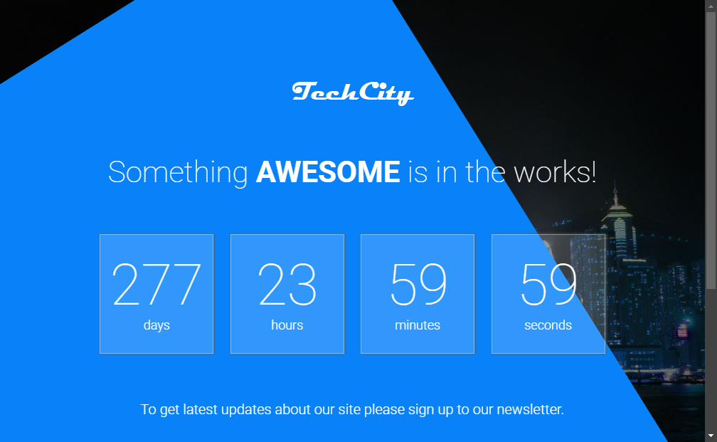 Preview tech-city-free-coming-soon-bootstrap-responsive-template