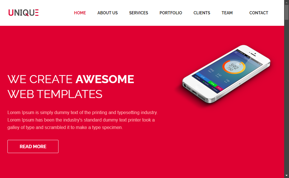 Preview unique-free-responsive-html5-template