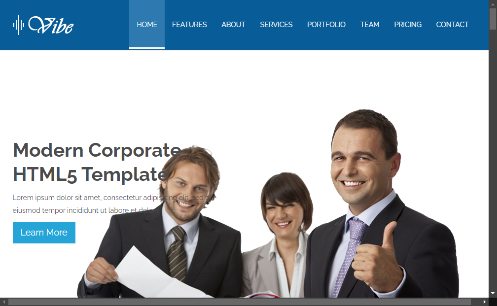 Preview vibe-free-html5-template-for-corporate-website